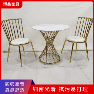 Light Luxury Negotiation Table and Chair Set with Transparent Coffee Table, Suitable for Small Apartments, Italian-Style Minimalist Furniture for Beauty Salons and Nail Bars