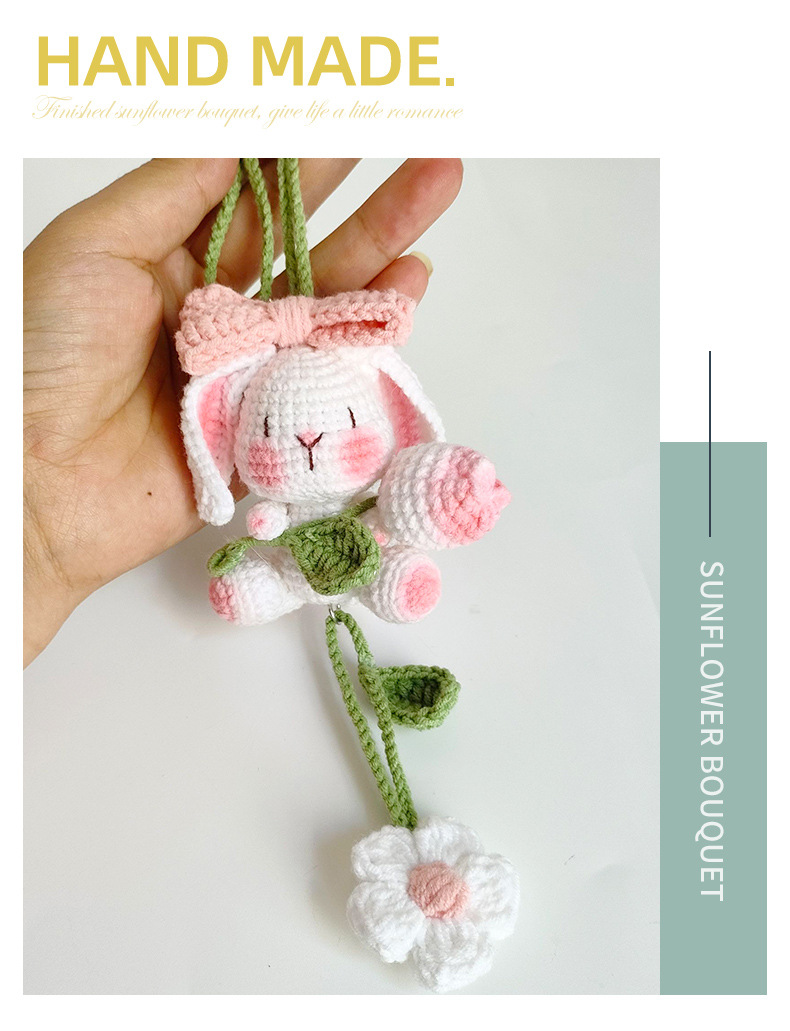 29g Weight Bag Pendant, Keychain Classification 1 Piece Quantity Daily Occasion yarn Material 1 Piece Cute Rabbit Yarn Knitting Bag Pendant Keychain