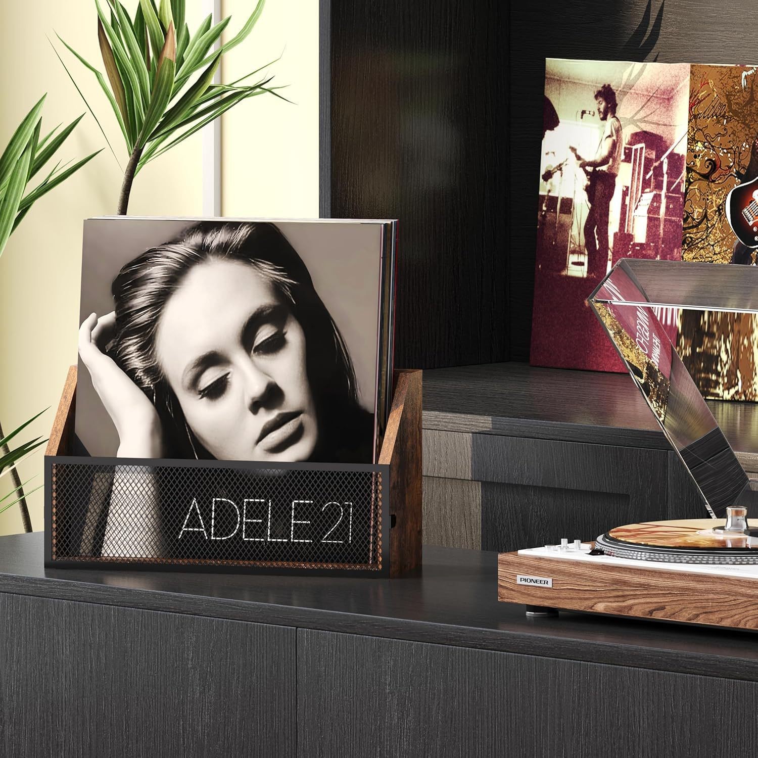 乡村风木质收纳盒黑胶唱片专辑碟片收藏盒复古桌面摆台式CD存储盒