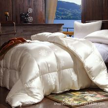 高端羽绒被98真丝提花白鹅绒被芯冬季加厚保暖吊吊绒鹅绒被子双人