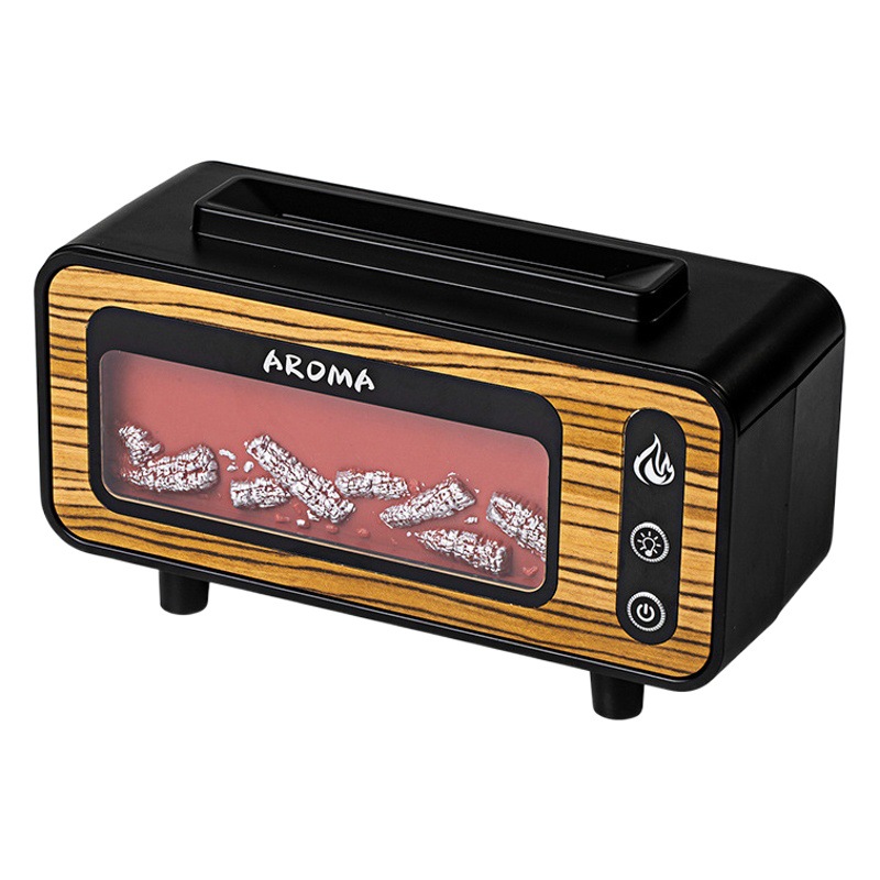 Exclusión transfronteriza para chimenea retro máquina de aromaterapia de llama regalo personalizado máquina de expansión de atmósfera pequeña de escritorio creativo grano de madera más