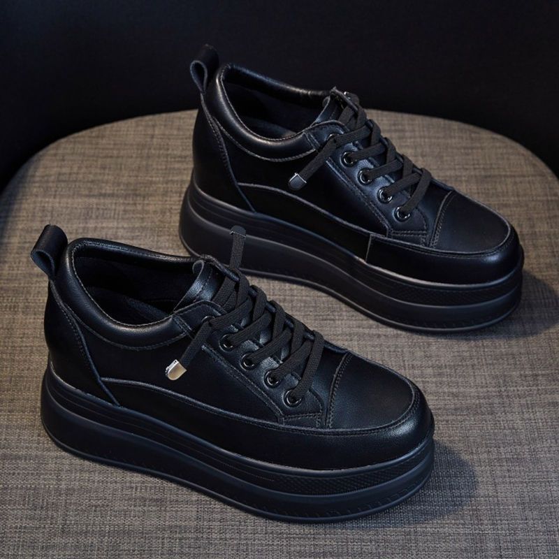 Baskets plateforme blanches pour femme chaussures décontractées_voghion.com