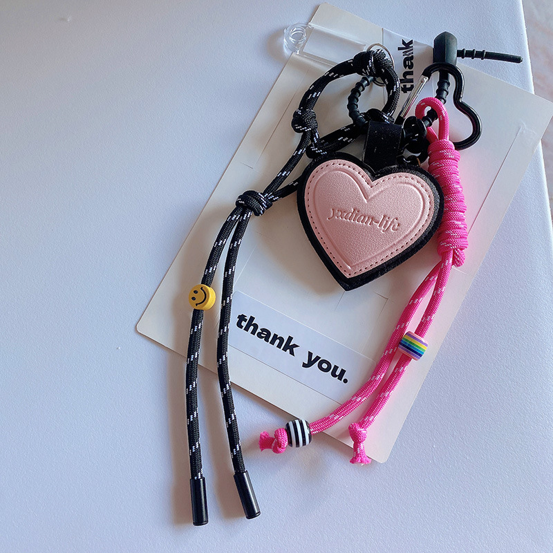 Mixed materials Material Korean Style Heart Shape Mixed Materials Unisex Bag Pendant Keychain