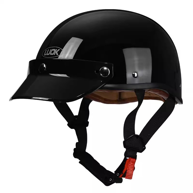 [En stock] Retro Harley Locomotive Halle Halle Casco de motocicleta para hombre Casco de pala de verano Pedal