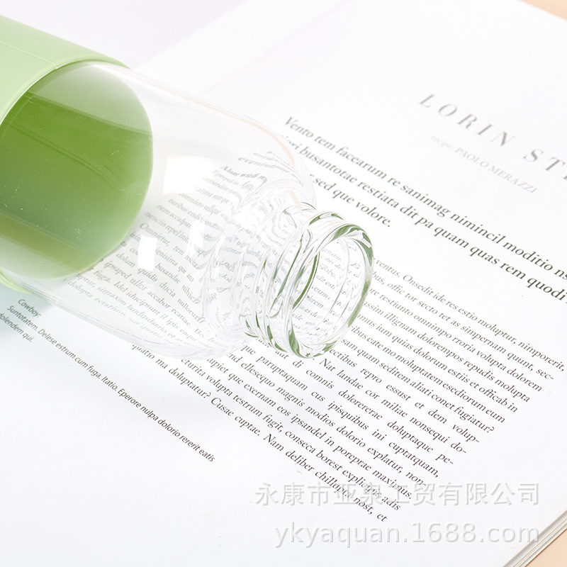 Nuevo vidrio de borosilicato transparente grueso de doble capa, taza de agua de vidrio de té de flores portátil para exteriores, logotipo de impresión de regalo