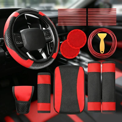 Steering wheel cover box protective pad, steering wheel - red-one-size-fits-all