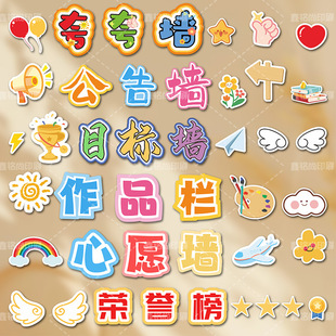 Classroom boast wall title card creative goal wish wall decoration card elementary school student class environmental creation title card