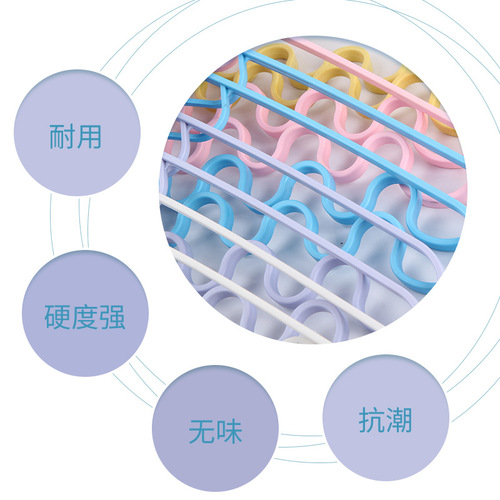 Minimalist Wave Shirt Hanger Strap Fabric Multi-functional Clothes Rack Scarf Collar Tie Hanger Invisible Anti-slip