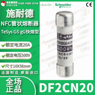 Df2Cn20 Schneider Fuse Current 20A Rated Voltage 500Vac Size 10X38Mm Gg Type