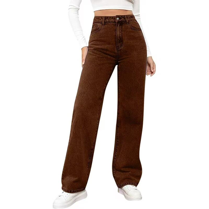 Amazon Aliexpress Temu New Cross-Border 2026 High-Quality European and American Women's Straight-Leg Micro-Flare Denim Pants Amazon Aliexpress Temu New Cross-Border 2026 High-Quality European and American Women's Straight-Leg Micro-Flare Denim Pants