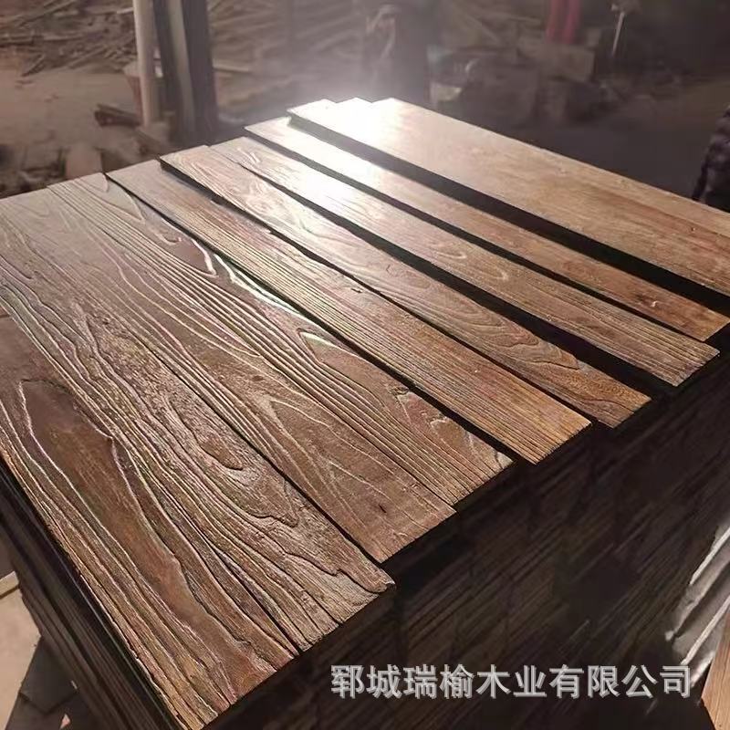 风化老榆木门板旧门护墙板民宿装修楼梯踏步板地板背景墙木板材|undefined