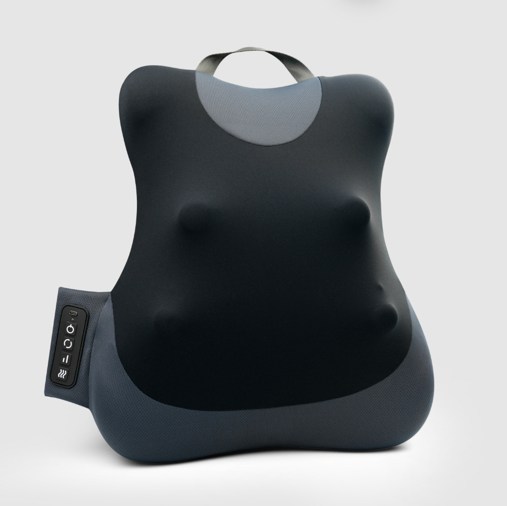 Almohada de masaje cervical multifuncional recargable transfronteriza, cojín de masaje lumbar con compresa caliente para coche, masajeador de cintura y espalda.