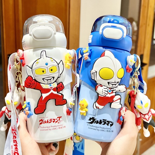 Ultraman Famous Children's Thermos Cup 316 Food Grade Elementary School Student Straw Cup Character Kindergarten Kettle Cartoon