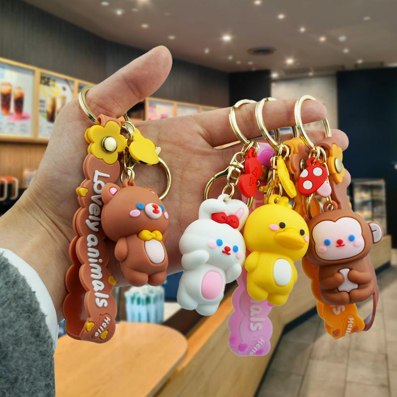 Creative Cartoon Cute Animal Monkey Keychain Bag Pendant Creative Bear Duck Accessories Pendant Creative Cartoon Cute Animal Monkey Keychain Bag Pendant Creative Bear Duck Accessories Pendant