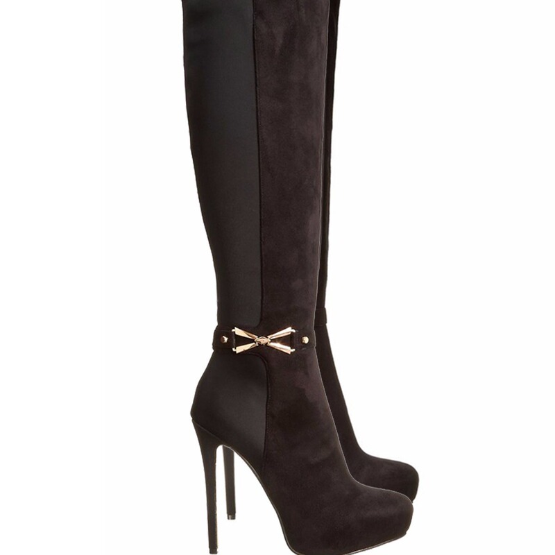 Autumn and Winter Long Boots Knee-high Boots Thin Heel Color Matching Bow Strap High Heel Boots Handmade Women's Shoes All-match Commuter Boots Autumn and Winter Long Boots Knee-high Boots Thin Heel Color Matching Bow Strap High Heel Boots Handmade Women's Shoes All-match Commuter Boots