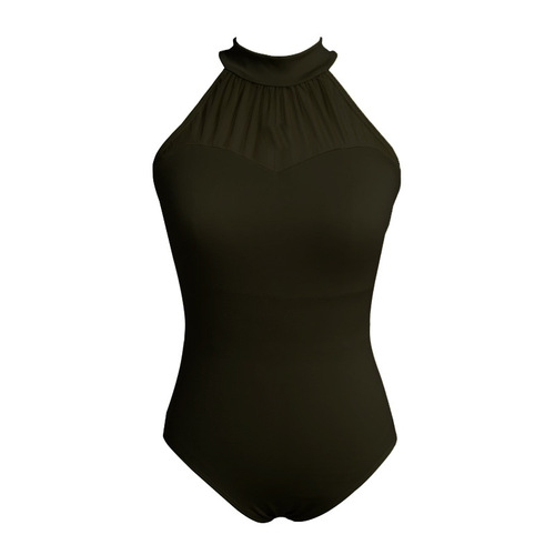 Ballet dance one-piece suit for adult women in summer new style sleeveless halter neck art test practice suit mesh splicing gym suit