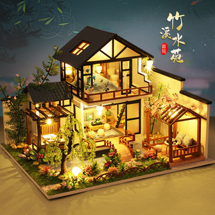 Chinese Style DIY Cabin House Zhuxi Shuiyun Handmade House Assembly Model Creative Birthday Gift for Best Friend Girl