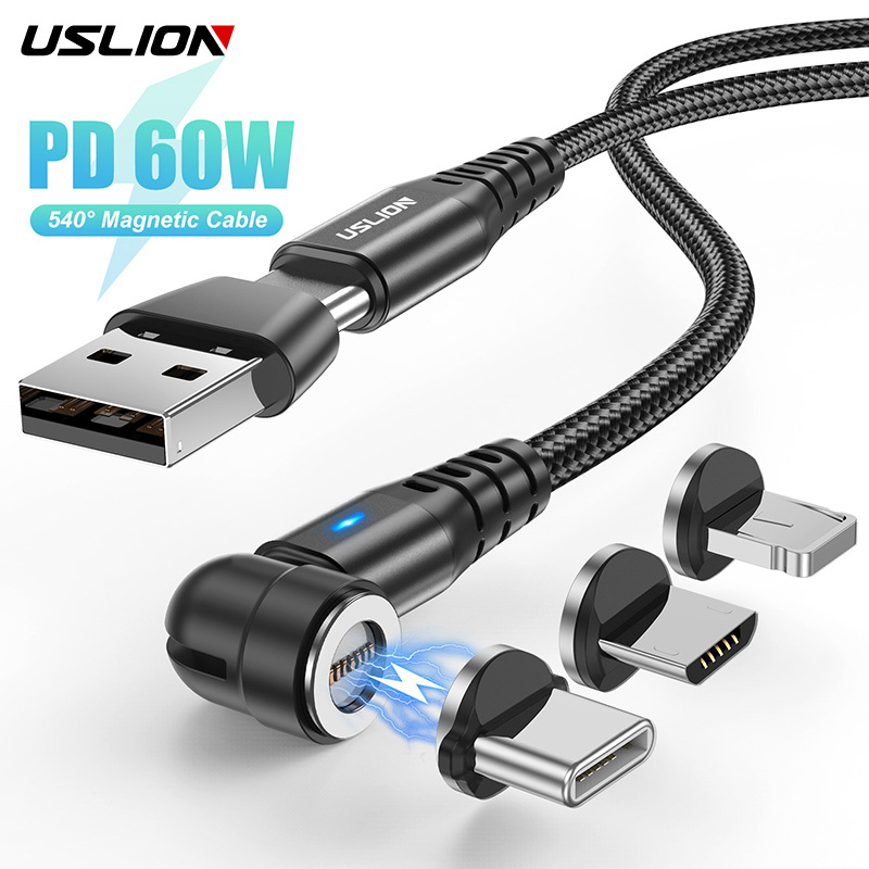 Venta caliente de seis en uno PD60W Uslion carga rápida cable de datos magnético soporte portátil teléfono móvil