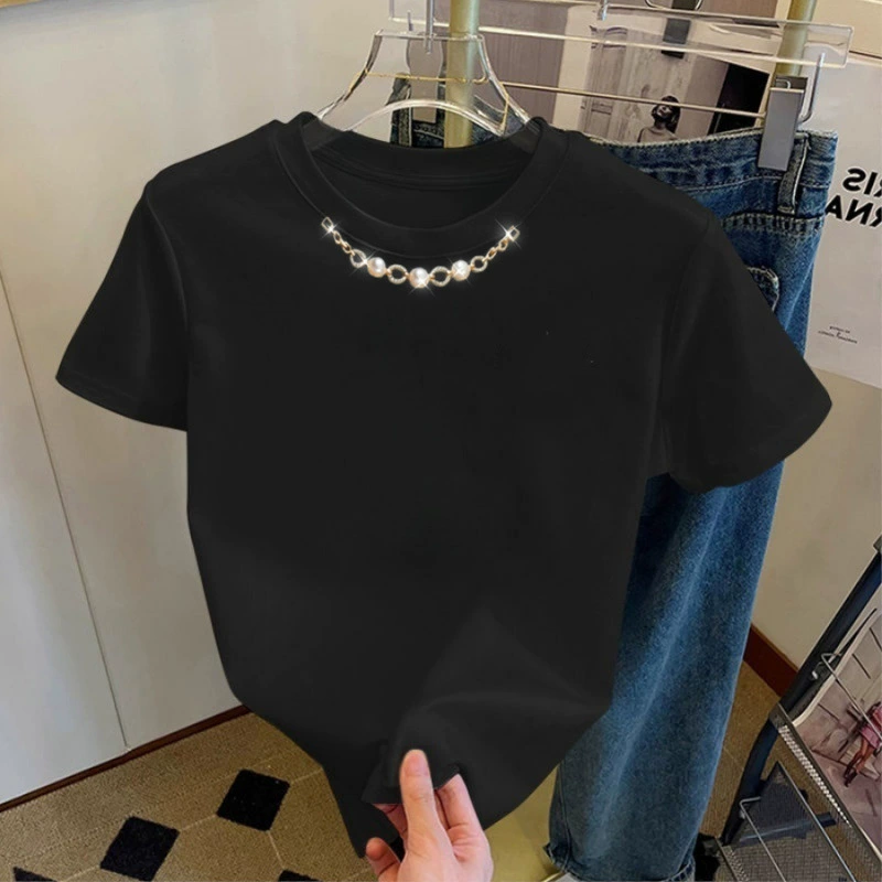 Летняя новая рубашка Heavy Industry 2025 с круглым вырезом, хлопковая, с короткими рукавами, свободная, тонкая, модный топ