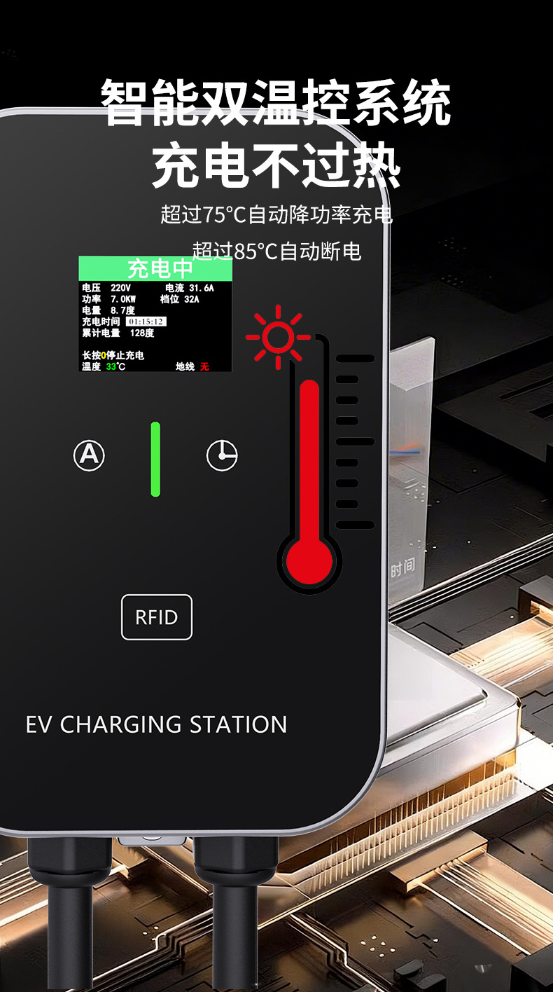 Tuya European Standard Home Charging Station for New Energy Electric Vehicles Type2 European Standard Charging Gun Ccs2 Dedicated 32A Fast Charging