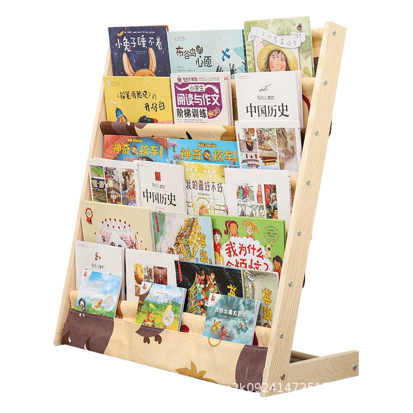 Книжная полка из цельного дерева по индивидуальному заказу, детская книжная полка для чтения, книжный шкаф для хранения в детском саду, простая напольная стойка для хранения, детская книжка с картинками