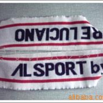 厂家供应英文提花针织罗纹横机领下摆领口柔软短袖花边色织