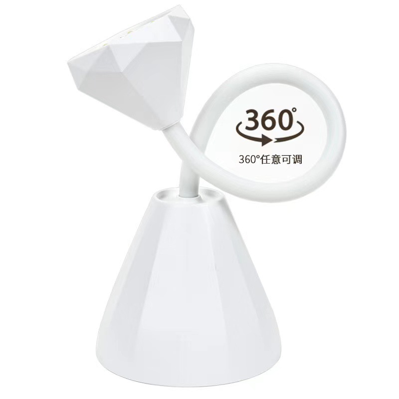 Nuevos productos de estilo japonés de manicura de cabeza de diamante lámpara de fototerapia de escritorio inducción de almacenamiento de energía no oscura máquina de fototerapia de pegamento de manivela de secado rápido