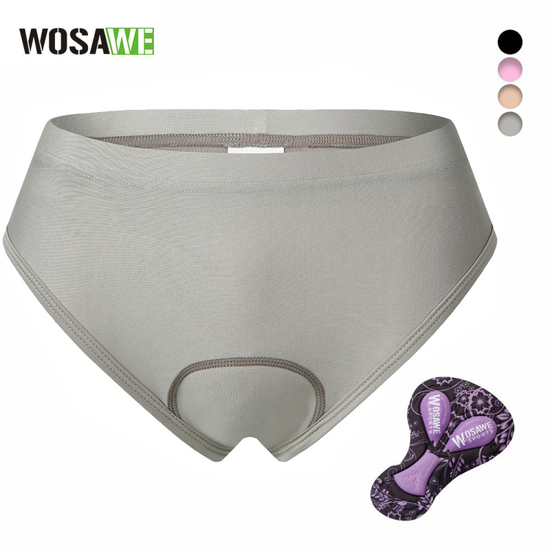 WOSAWE Women's Bicycle Riding Panties 3D Thickened Silicone Cushion Shorts Comfortable Breathable Briefs