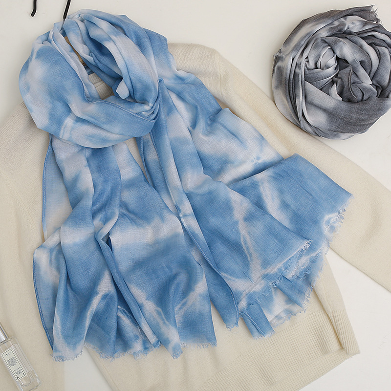 New tie-dyed cotton and linen scarf vintage TR polyester-cotton blended travel gift sunscreen shawl foreign trade beach towel New tie-dyed cotton and linen scarf vintage TR polyester-cotton blended travel gift sunscreen shawl foreign trade beach towel