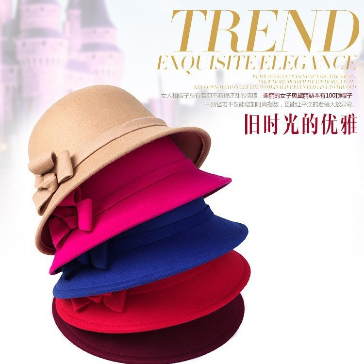 Autumn and Winter Women's Hats, Round-Top Hats, Woolen Hats, Women's Bucket Hats, Fashion Hats, Round Hats, Winter Women's Hats, Fashion Hats for Women