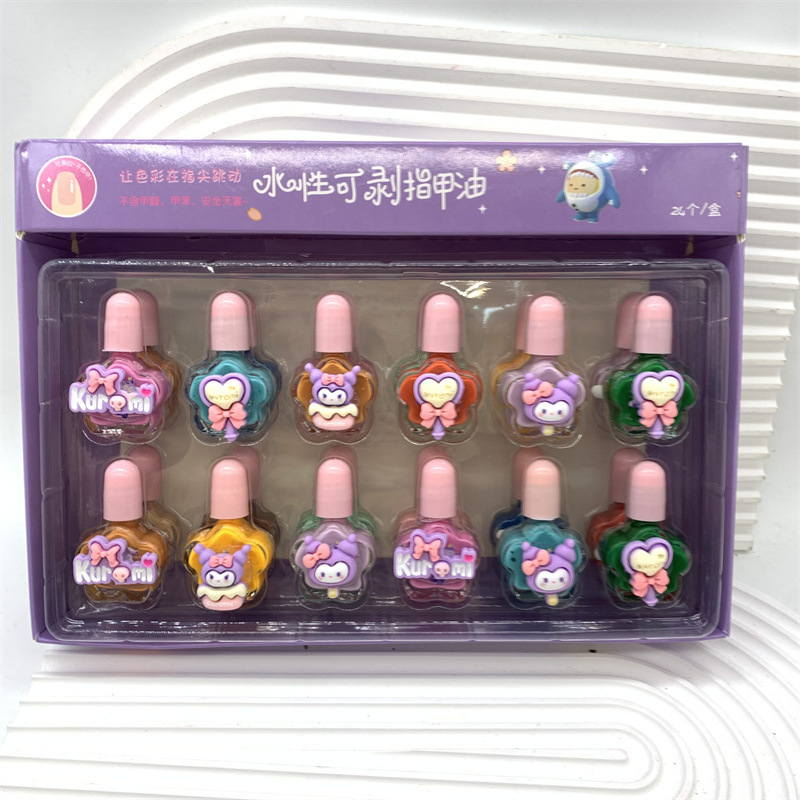 Comercio exterior Sanrio coolomi pasta tridimensional esmalte de uñas a base de agua meilti perro de oreja grande a base de agua peeling esmalte de uñas lote