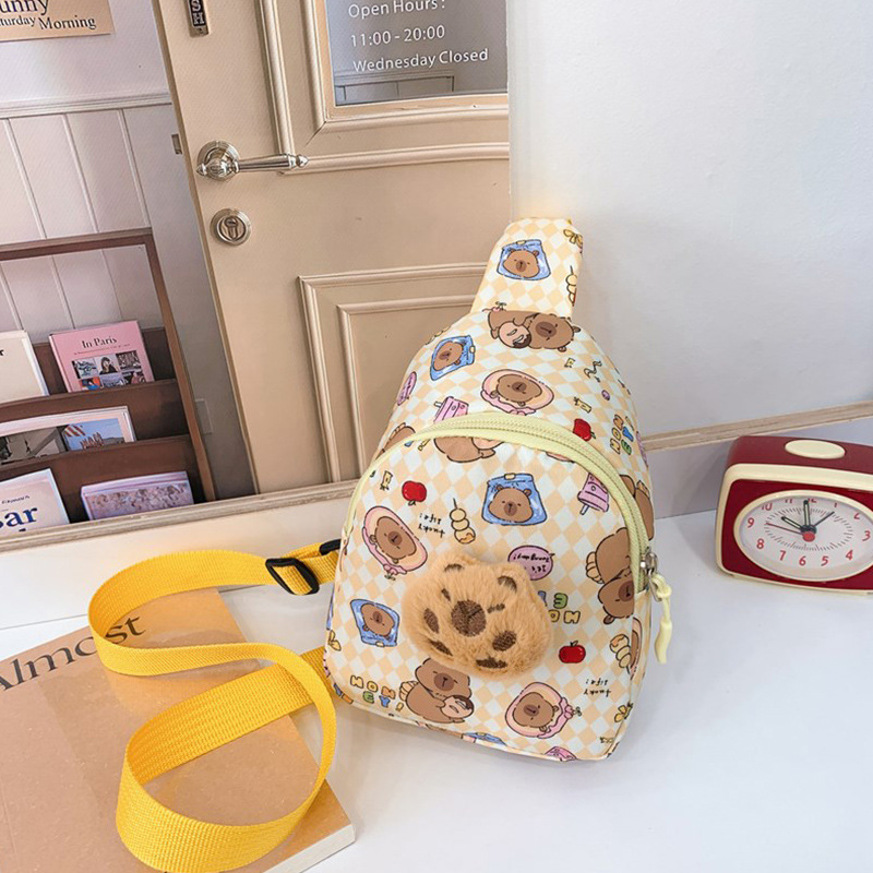 Bolso de niños encantador, bolso de mochila infantil de dibujos animados, bolso de cambio para bebés extranjeros, bolso de pecho de niña al aire libre
