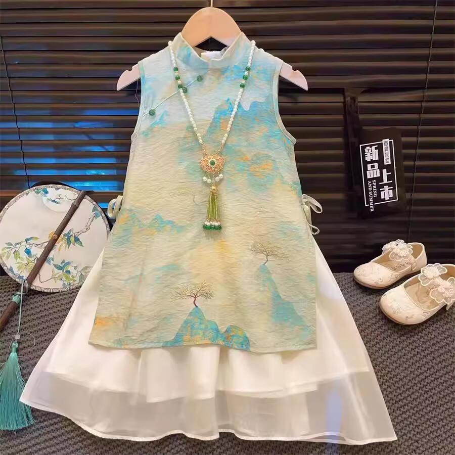 Xianning Seven Hanfu Vestido de niña Nuevo tesoro chino vestido de verano Tang vestido de niño nuevo estilo antiguo ropa infantil Dragon Boat Festival