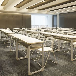 Educational Institution Folding Training Tables and Chairs Long Table Student Tutoring Cram School Double Desks and Chairs Conference Table Combination