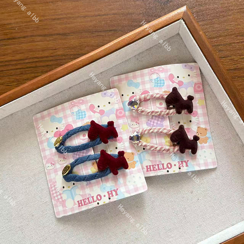 新款卡通可爱小狗bb夹发夹甜美少女心刘海侧边夹百搭发卡发饰批发|undefined