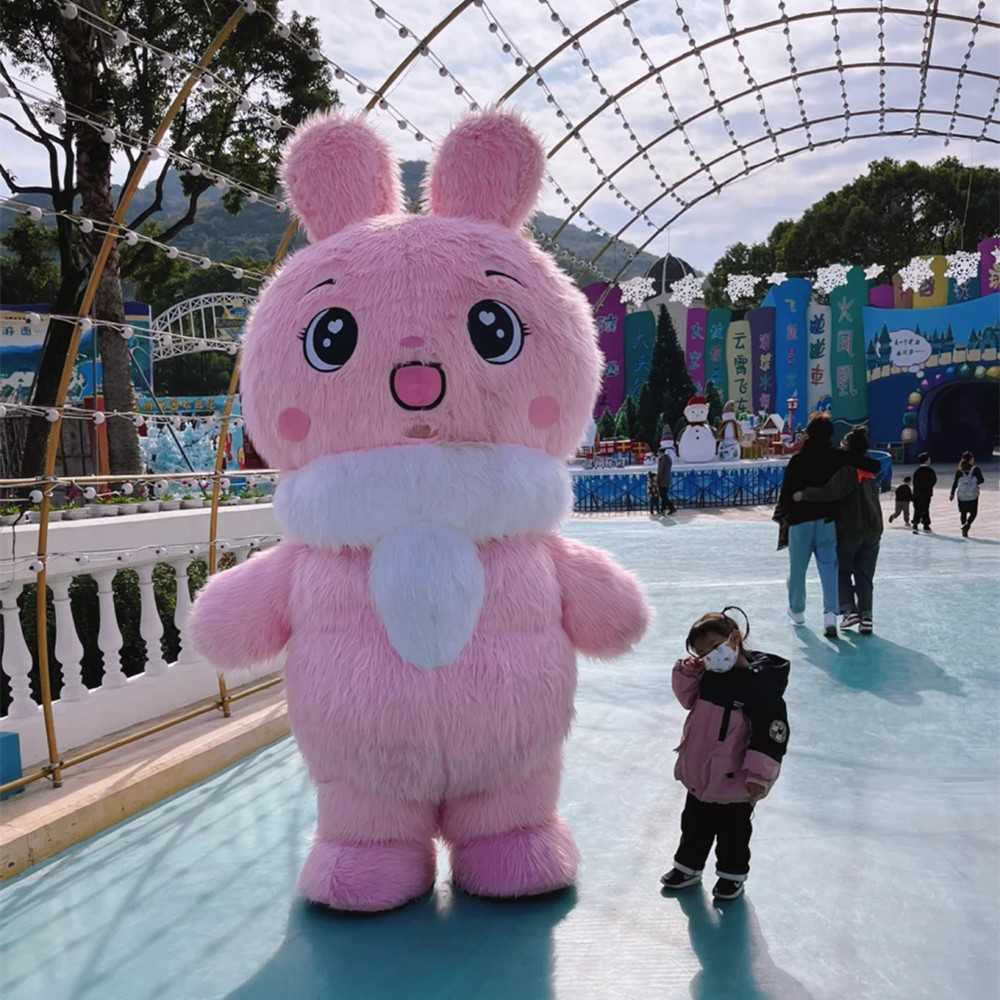 直销充气毛绒卡通兔子气模大型商场景区广告活动爱心熊怪兽网红款
