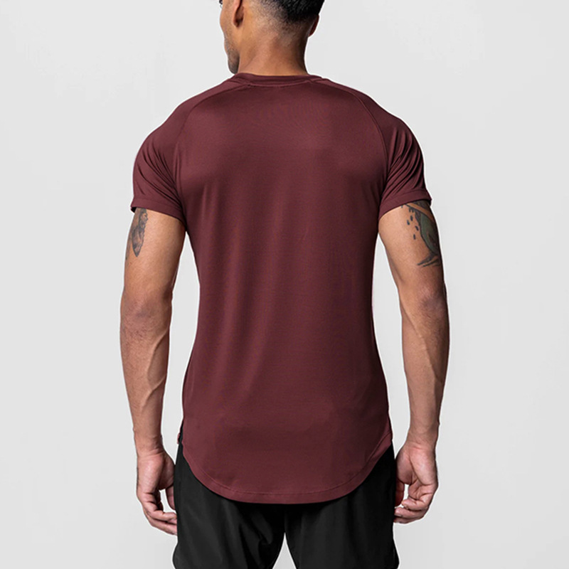 Europa y América de los hombres de verano camiseta de los hombres jóvenes de color sólido cuello redondo de manga corta de los hombres de todos los partidos ocasionales Raglan deportes camisa de fondo