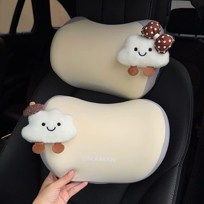 Neck Pillow Cute Cloud – Headrest - coffee-knot-dark-coffee-hat-cloud-a-pair-of-rice-neck-pillows