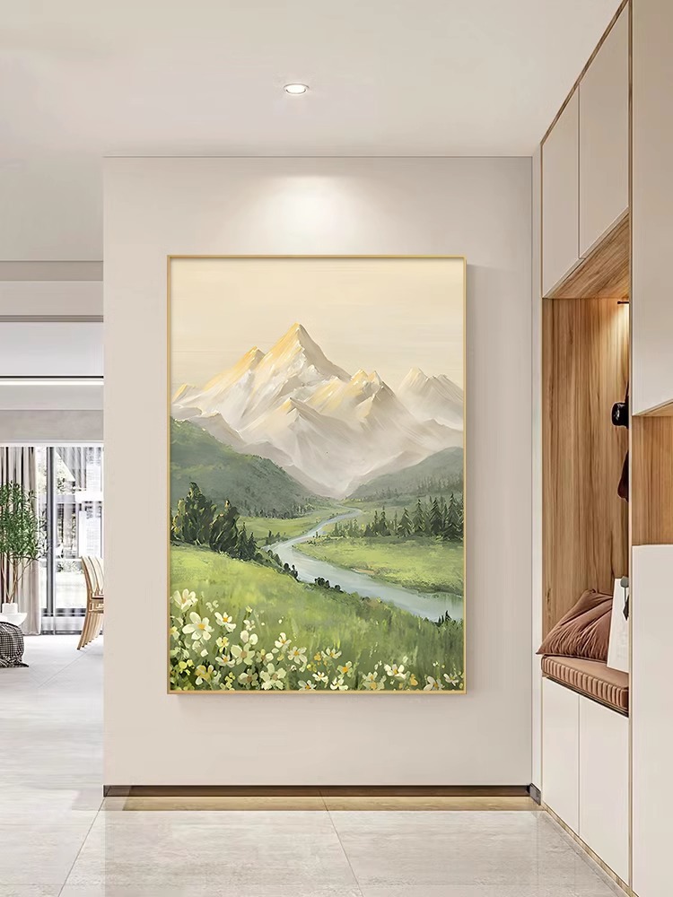 Simple and light luxury living room hanging paintings