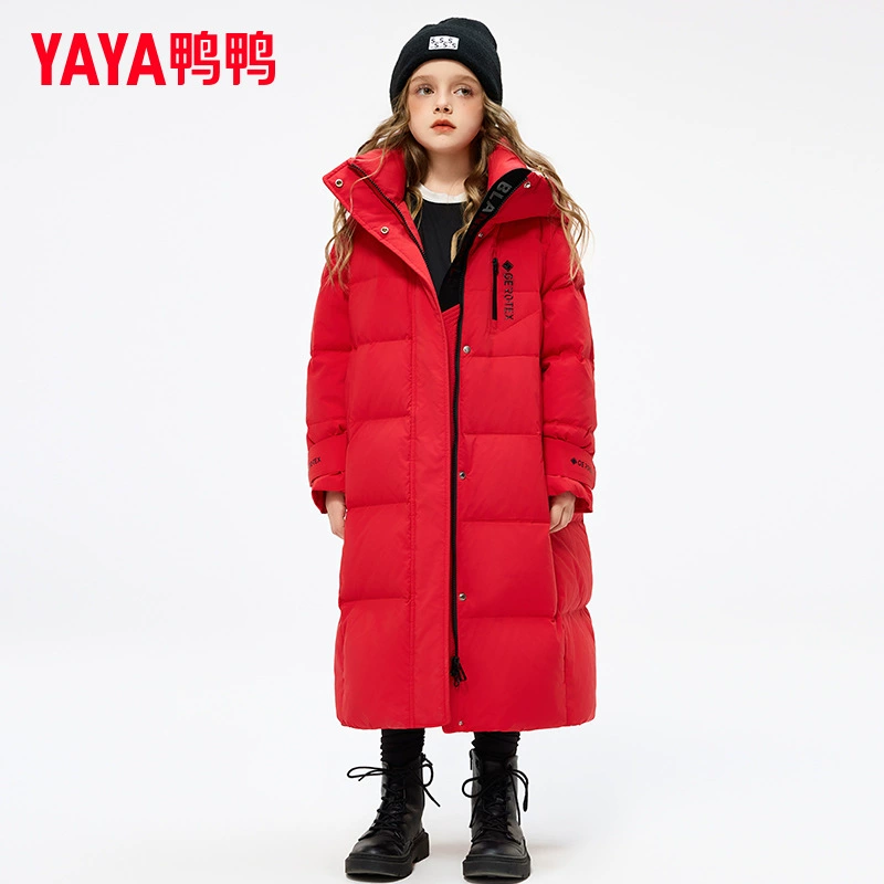 Утиная утка детский пуховик для мальчиков и девочек 2024 новый зимний длинный толстый ребенок на коленях толстый и холодный пиджак WJ