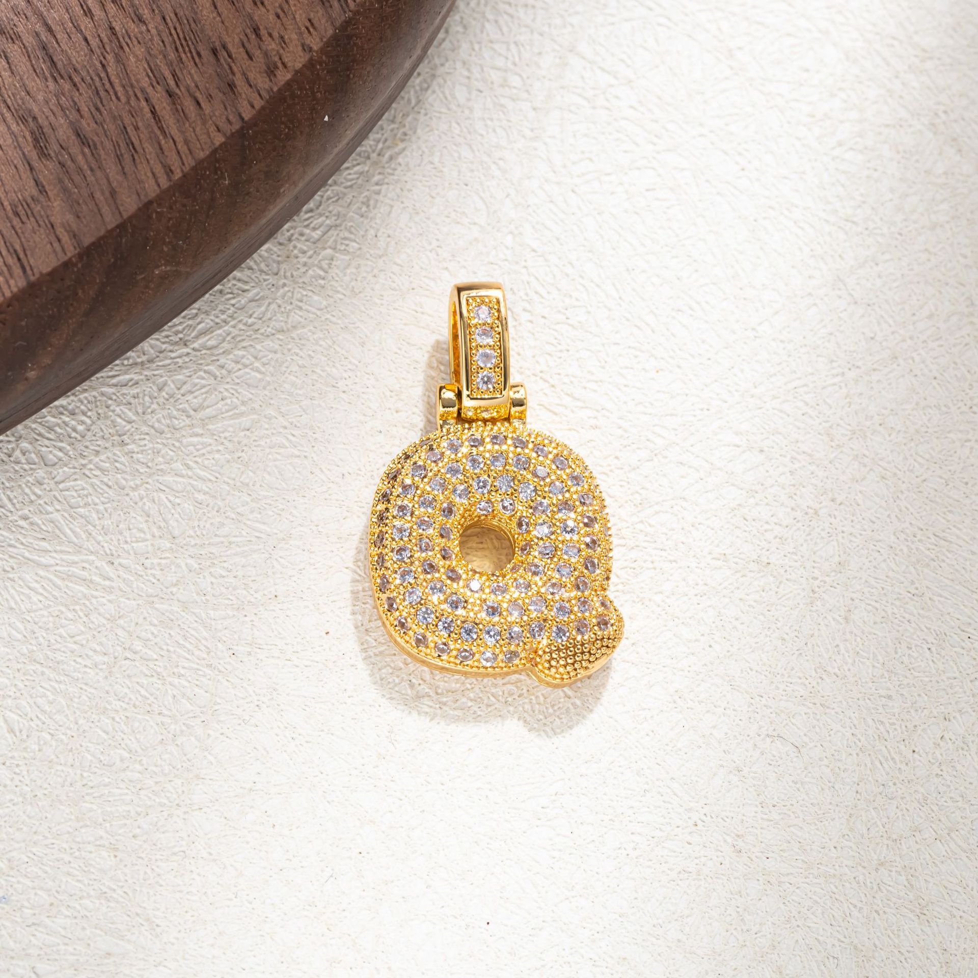 7g Weight Pendant Jewelry Making Type Golden Plated Plating Material Zircon Inlay Material 1 Piece Quantity Casual Occasion Copper Material Letter Pattern Women's Gender Simple Style Style Plating Craft 1 Piece Copper Zircon Letter Pendant 18