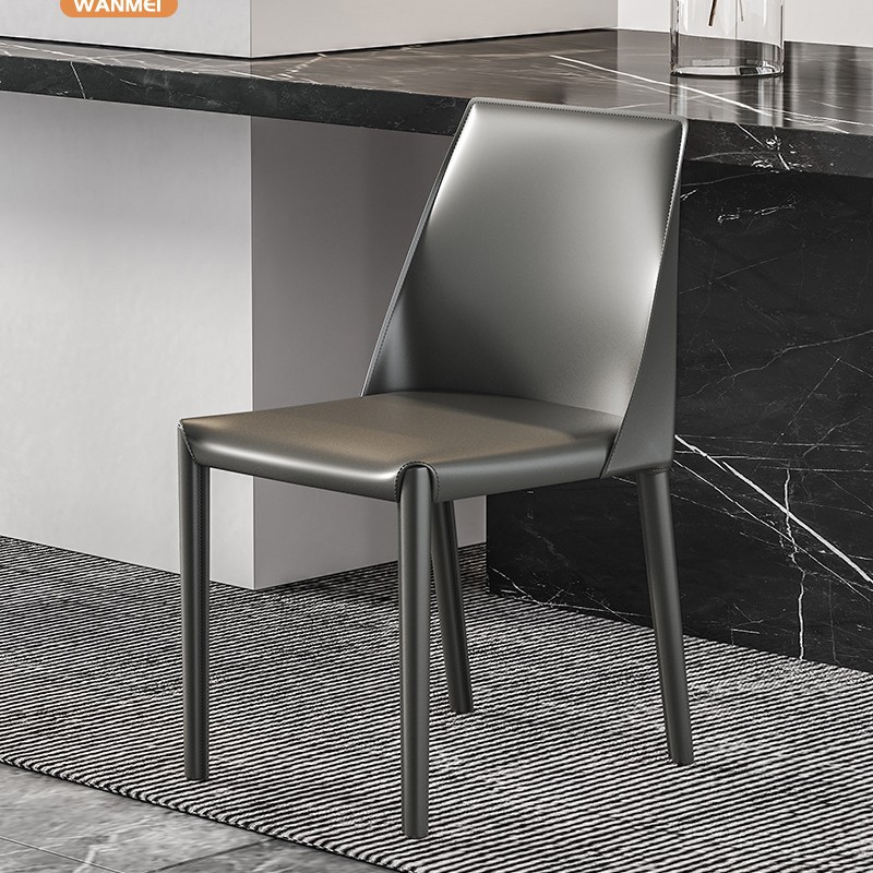 silla de sillón de mesa de comedor en el hogar silla de diseño taburete minimalista silla de comedor de cuero italiano al por mayor mesa de comedor de lujo ligera