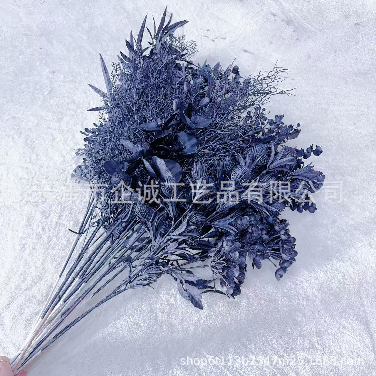 黑色系万圣节鬼节花材仿真花装饰花吊顶插花跨境永生花