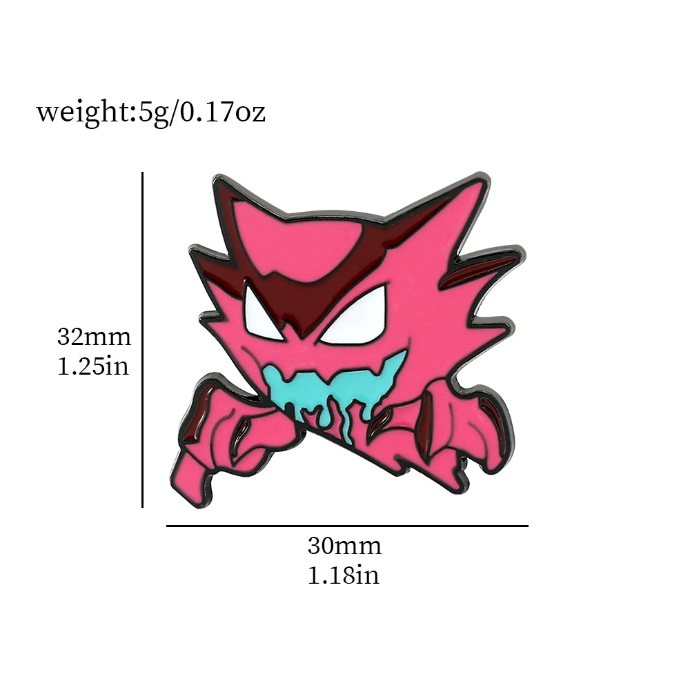 Японская мультфильмовая анимационная брошь粉 Pokémon Pokémon Geng Gui Pikachu Elf Backbone Badge