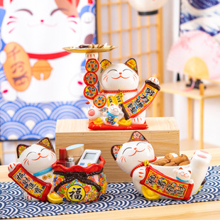 Creative housewarming storage ornaments tissue box white cat Lucky Cat toothpick ashtray candy tray gift