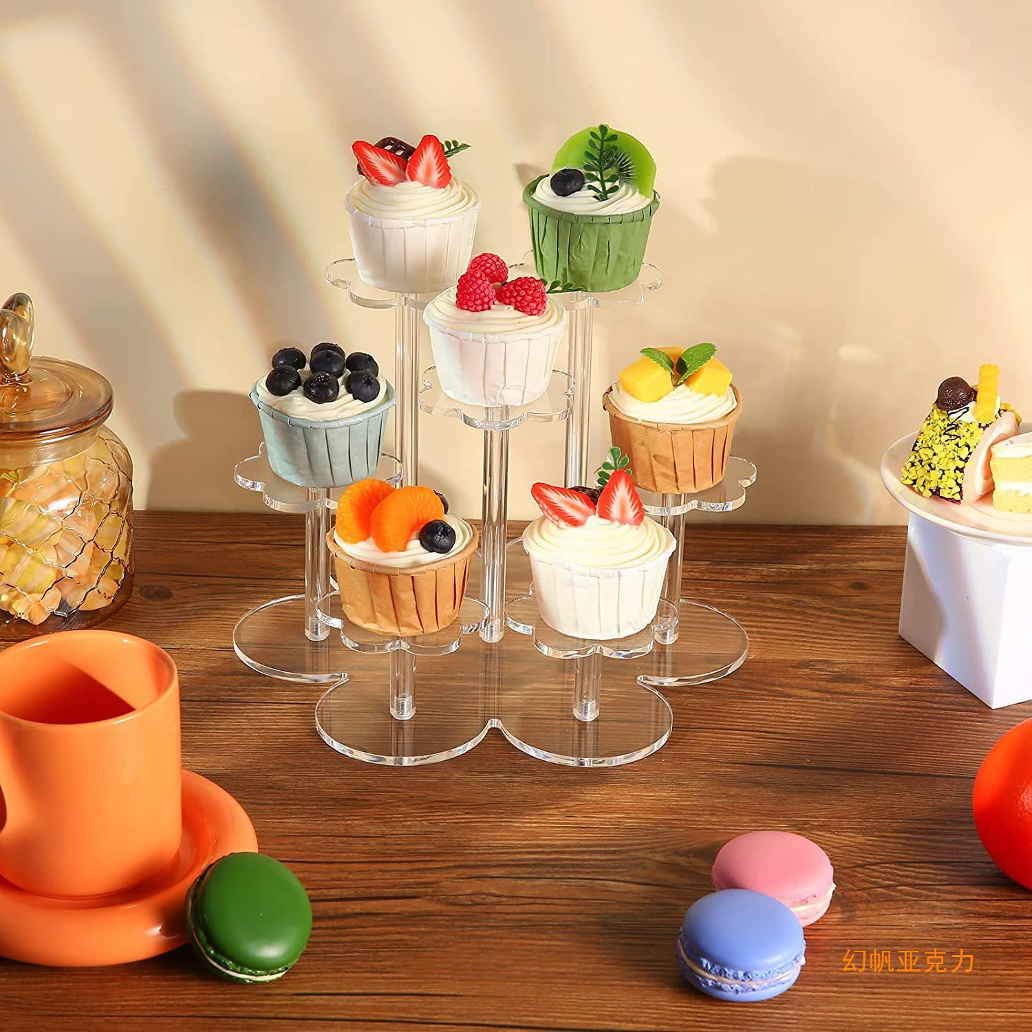【幻帆】5mm亚克力7层阶梯架纸杯蛋糕展示架盲盒手办展示架化妆品