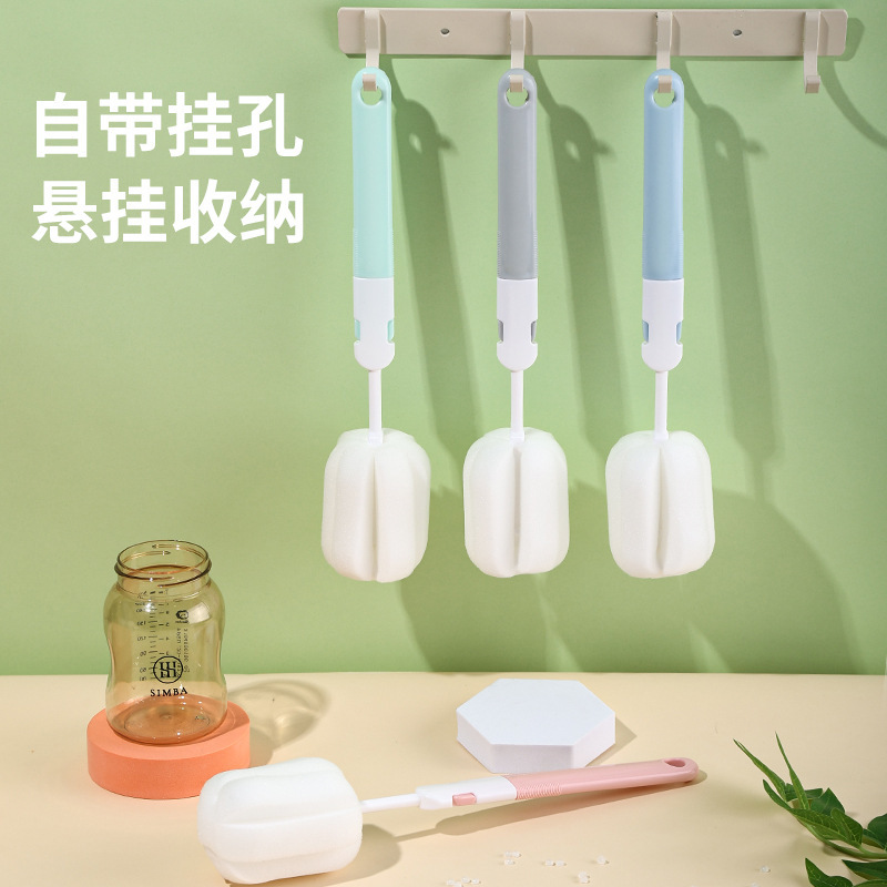 メーカー カップブラシ ボトルブラシ ロングハンドル 魔法瓶カップブラシ カップミルク泡立て器 クリーニングブラシ 家庭用スポンジブラシ 交換ヘッド|undefined