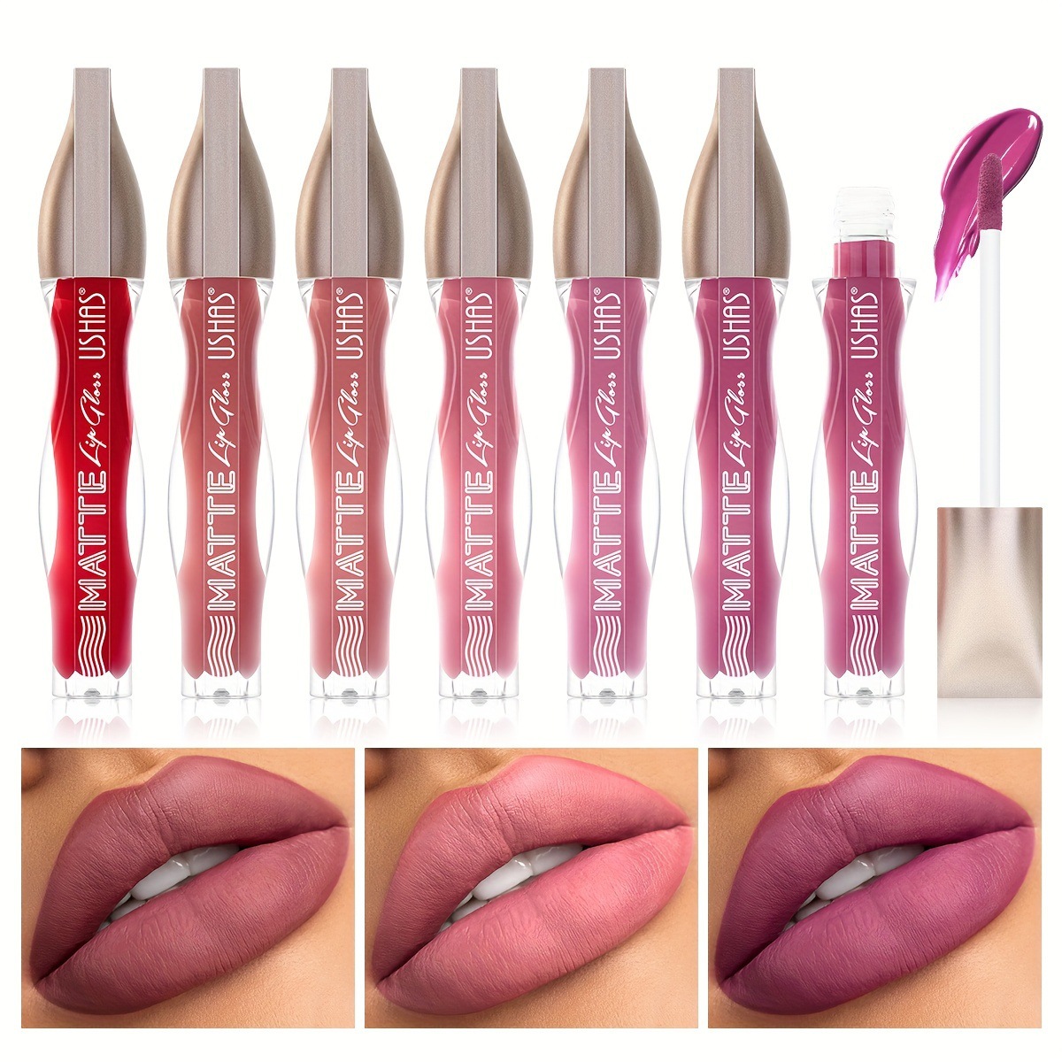 USHAS Europa y los Estados Unidos transfronterizos spot lipstick lipstick impermeable suave no pegajoso taza líquido lipstick LG2503