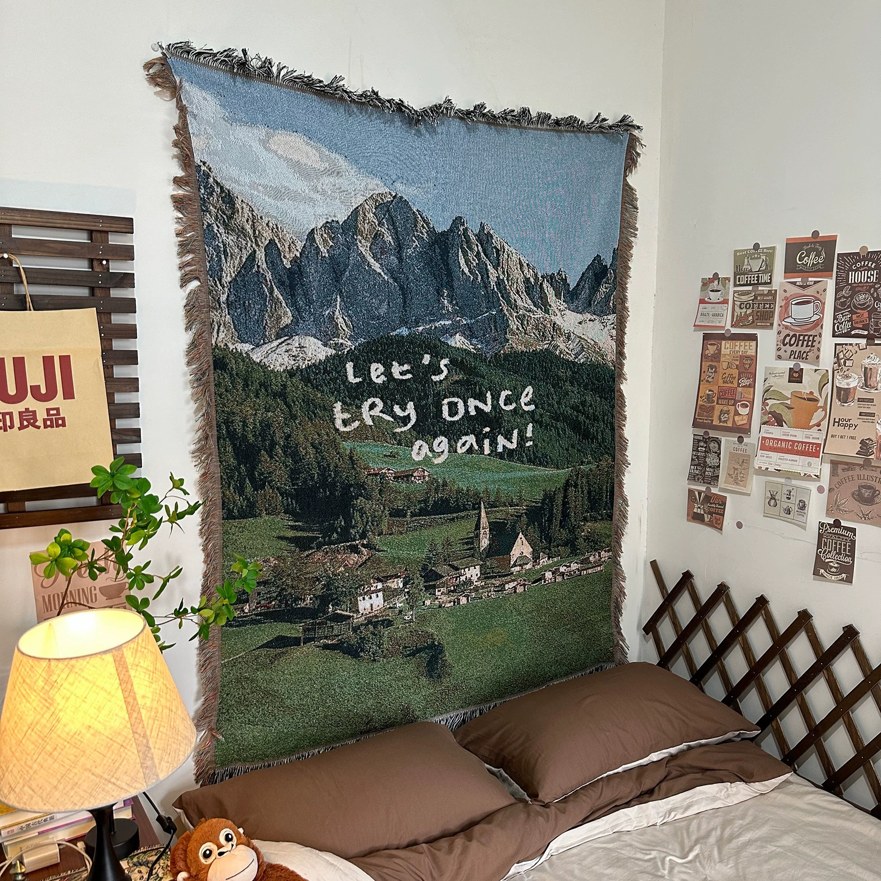 Декоративный гобелен-плед Alps, настенный, 80×100–130×160 см с кистями