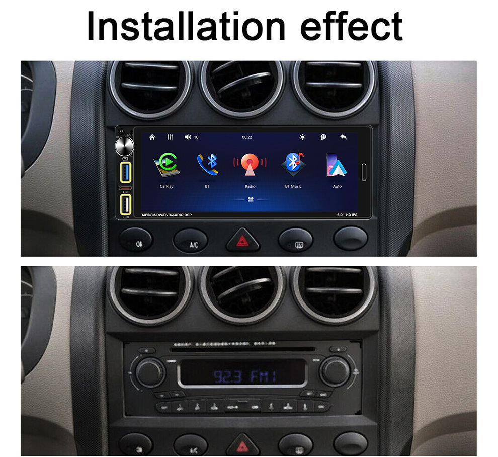 6.9 Inch 12V Single Spindle Wireless Apple Carplayfm Radio Car Bluetooth Mp5 Player 6290W
